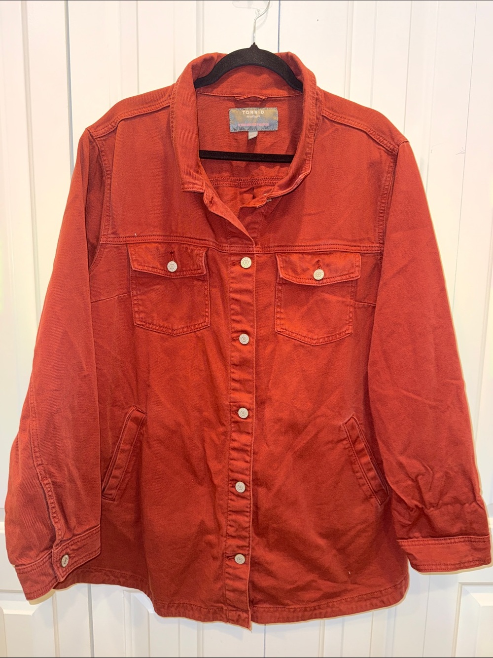 torrid Rust Orange Button-Front Jean Jacket